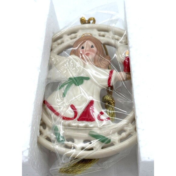 Lenox Pierced Figural Angel Christmas Ornament Bone China 24K‎ Gold Accent 3.5" - Picture 3 of 16
